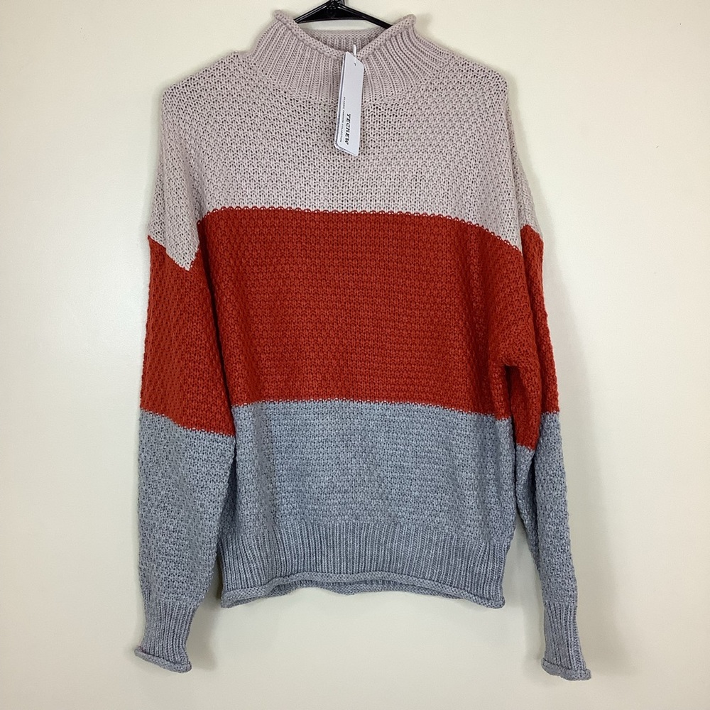 TECREW Chunky Mockneck Sweaters Long Sleeve L